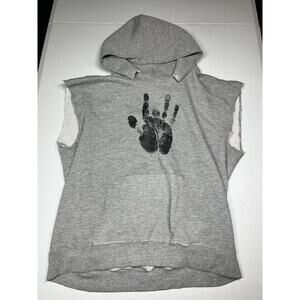 Jerry Garcia Handprint Lee Cut Off Hoodie Sweatshirt Size large